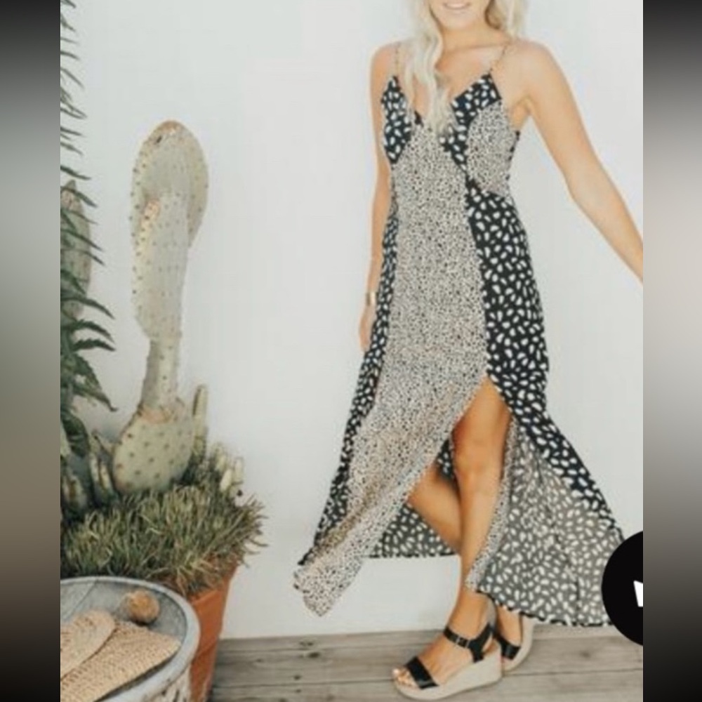 Carly Jean Los Angeles animal print leopard spaghetti strap dress